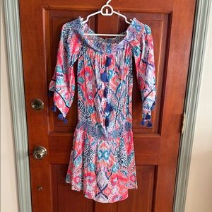 Lilly Pulitzer Multicolor Off Shoulder Long Sleeve Dress